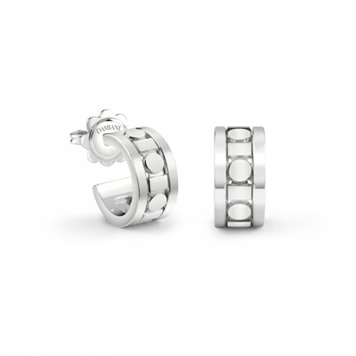 Damiani 18k White Gold Belle Epoque Reel Hoop Earrings.