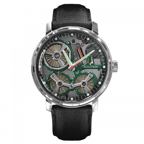 SPACEVIEW 2020 IN STAINLESS STEEL WITH SMOKE GREY DIAL AND BLACK CALF STRAP