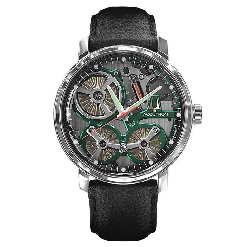 SPACEVIEW 2020 IN STAINLESS STEEL WITH SMOKE GREY DIAL AND BLACK CALF STRAP