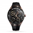 ACCUTRON 45MM DNA WITH BLACK AND ROSE GOLD SKELETON DIAL AND BLACK RUBBER STRAP