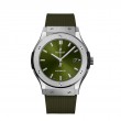 45MM CLASSIC FUSION TITANIUM GREEN WITH GREEN SUNRAY DIAL