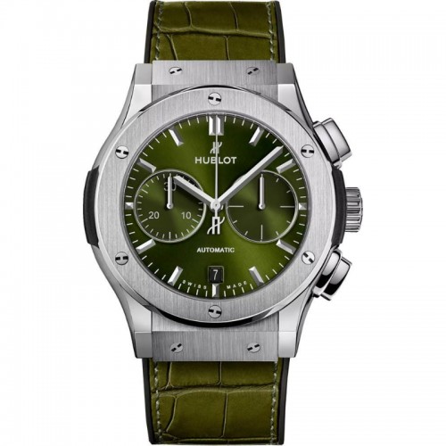 CLASSIC FUSION TITANIUM CHRONOGRAPH WITH GREEN DIAL AND ALLIGATOR STRAP