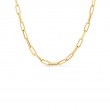 Roberto Coin 18 Karat Yellow Gold Alternating Polished & Fluted Fine Paperclip Link Chain Necklace