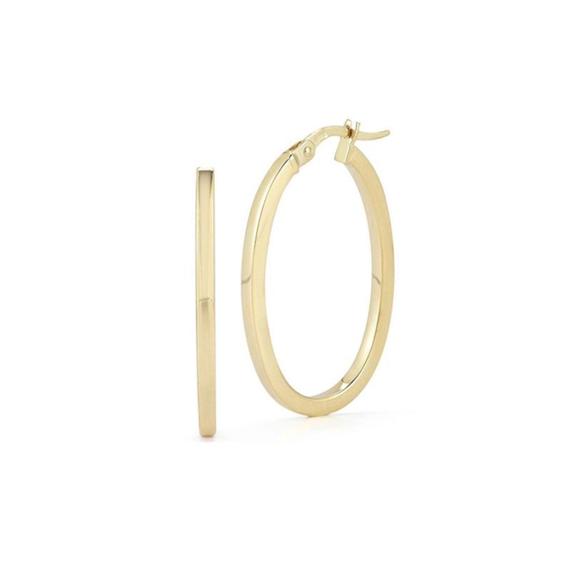 Roberto Coin Small Oval Hoop Earrings