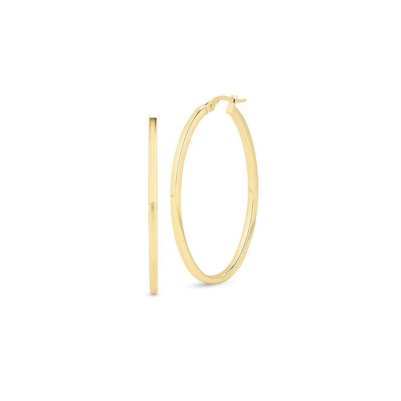 Roberto Coin 18k Yellow Gold Oval Hoop Earrings.