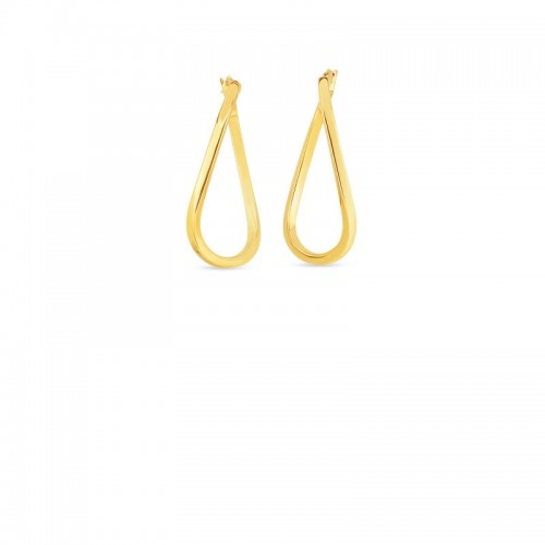 Roberto Coin 18K Gold Twist Oval Hoop Earrings