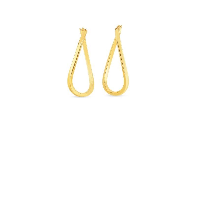 Roberto Coin 18K Gold Twist Oval Hoop Earrings