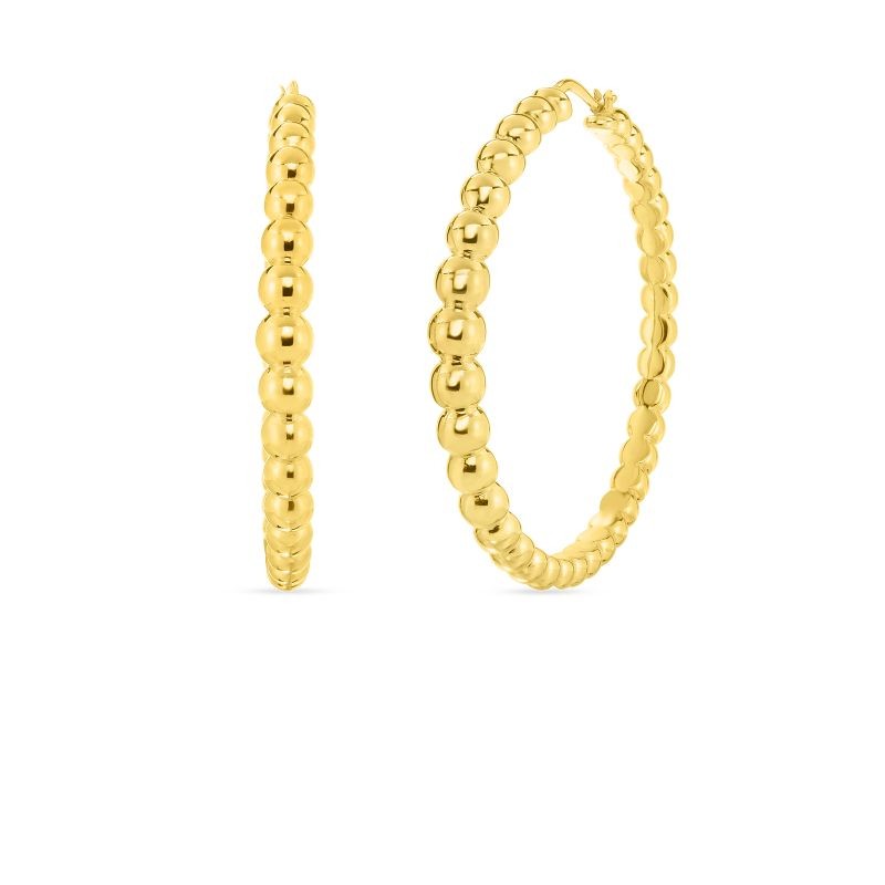 Roberto Coin 18K Gold Bead Xl Hoop Earring