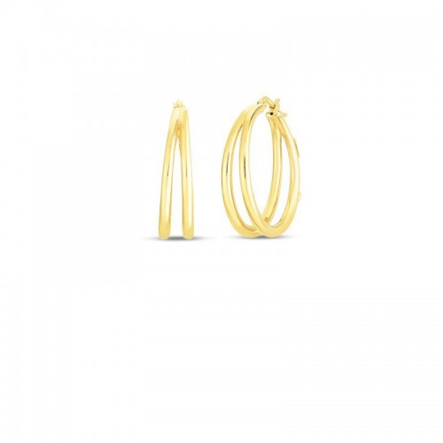 Roberto Coin 18K Y Graduated 30Mm Thin Double Hoop Earring
