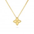 ROBERTO COIN - 18K YELLOW GOLD PRINCESS FLOWER PENDANT AND CHAIN 18