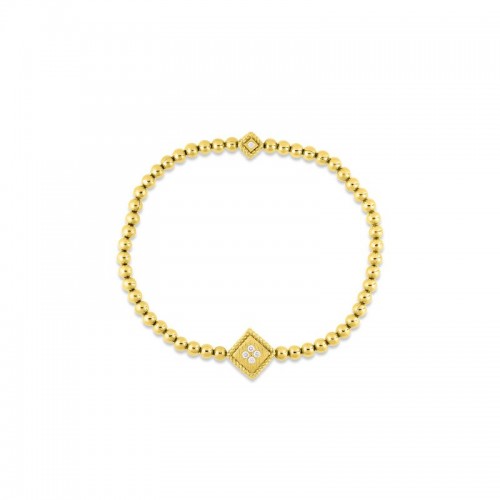 Roberto Coin  Yellow Gold Diamond Palazzo Ducale Bracelet Petite