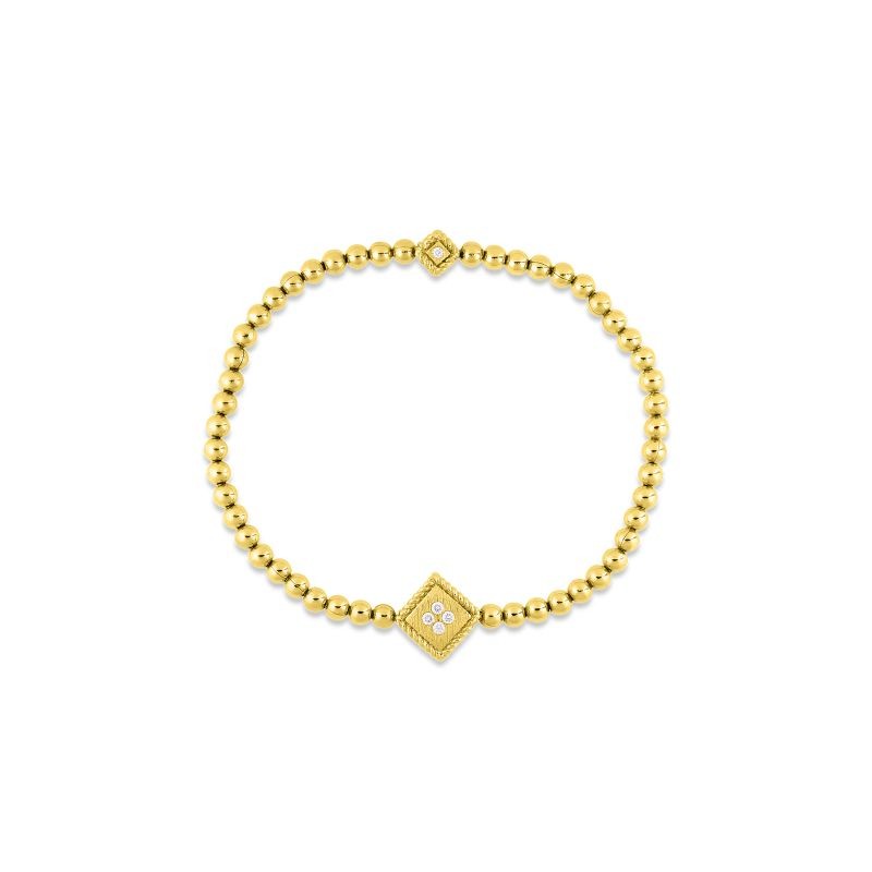 Roberto Coin  Yellow Gold Diamond Palazzo Ducale Bracelet Petite