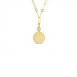 Roberto Coin 18K Yellow Gold  Diamond Leo Zodiac Medallion Pendant W. Coin Edge On Paper Clip Chain