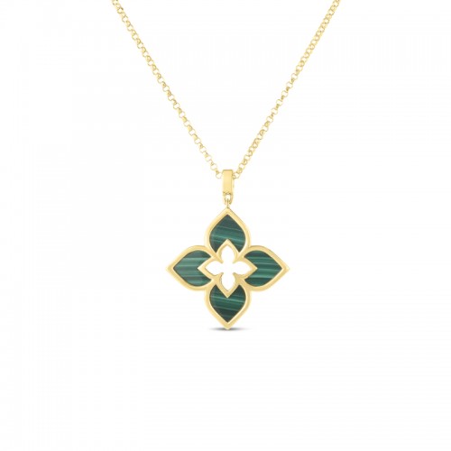 Roberto Coin Yellow Gold Princess Small Malachite 4.35 Pendant.