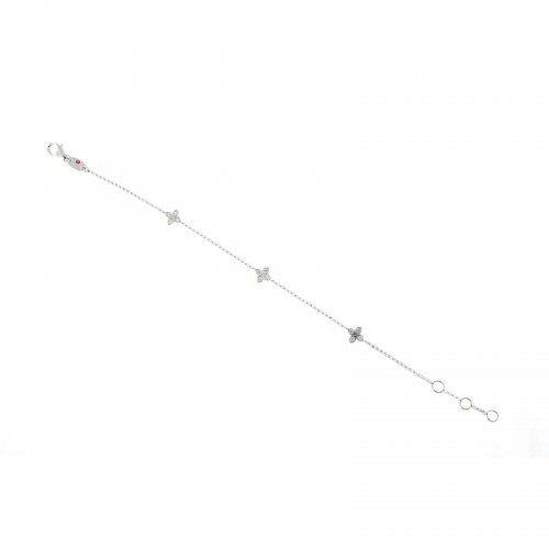 18K WHITE GOLD 3 STATIONS DIAMOND BRACELET.