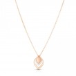 Roberto Coin 18K Rose Gold Diamond Petal Pendant with Round Diamonds