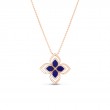 ROBERTO COIN 18K ROSE GOLD VENTIAN PRINCESS LARGE LAPIS/DIAMOND PENDANT BEAD. CHAIN BLAP 3.29 DIA .29C