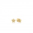 Roberto Coin 18k Yellow Gold Diamond Jasmine Flower Earrngs .03ctw.
