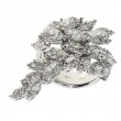 DAMIANI 18K WHITE GOLD DIAMOND LEAVES RING .