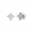 18K WHITE GOLD DIAMOND PRINCESS FLOWER  EARRINGS INDP SMALL  0.32.