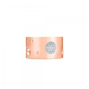 18K Rose And White Gold Diamond Pois Moi Luna Ring 0.15.