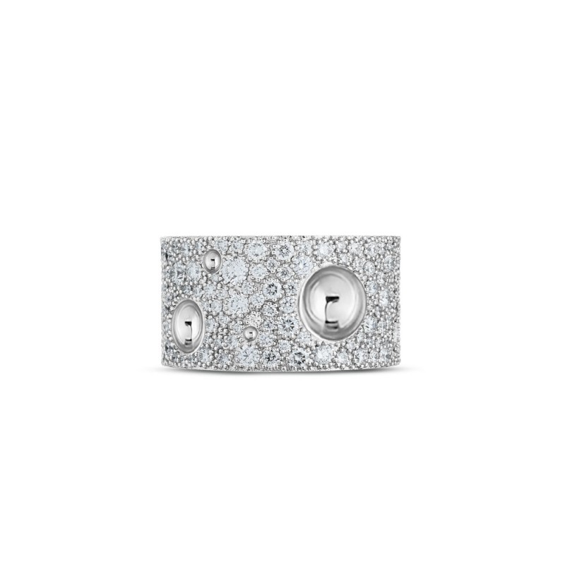Roberto Coin 18K Gold & Pave Diamond Pois Moi Luna Wide Ring