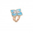 ROBERTO COIN ROSE GOLD AND WHITE GOLD DIAMOND AND TURQUOISE VENETIAN PRINCESS. DIA-0.70, TURQ-9.60