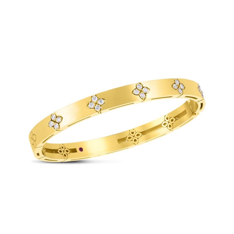 18K YELLOW GOLD DIAMOND LOVE IN VERONA BANGLE 48X58 0.45CTW.