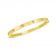ROBERTO COIN 18K YELLOW GOLD DIAMOND LOVE IN VERONA BANGLE 48X58 0.15CTW.