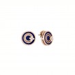 18K ROSE GOLD DIAMOND AND BLUE LAPIS EARRINGS BLAP-9.05 DIAM-0.15.