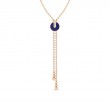 18K ROSE GOLD ART DECO DIAMOND LAPIS ZIPPER NECKLACE 18