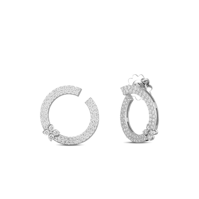 Roberto Coin 18KW Diamond Earrings Love in Verona 1.32ctw. 