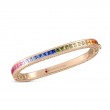 ROBERTO COIN 18K ROSE GOLD MULTI COLOR SAPPHIRE BANGLE 46X56 PRINCESS.