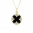 Roberto Coin 18K Yellow Gold Venetian Medallions Necklace with Diamonds and Black Jade