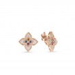 Roberto Coin 18K Rose Gold Venetian Princess Carnival Earrings with Pave Diamonds and Mixed Gemstones