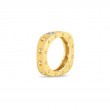 Rcoin 18K Yellow Gold Pois Moi Diamond Single Square Ring 6.5.