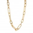 18K YELLOW GOLD HEAVY GAUGE PAPERCLIP CHAIN.