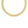 ROBERTO COIN 18K YELLOW GOLD CURB LINK NECKLACE WITH 1 DIAMOND LINK 17IN- 0.17.