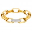 Roberto Coin 18K Yellow & White Gold Diamond Gent PaperClip Bracelet
