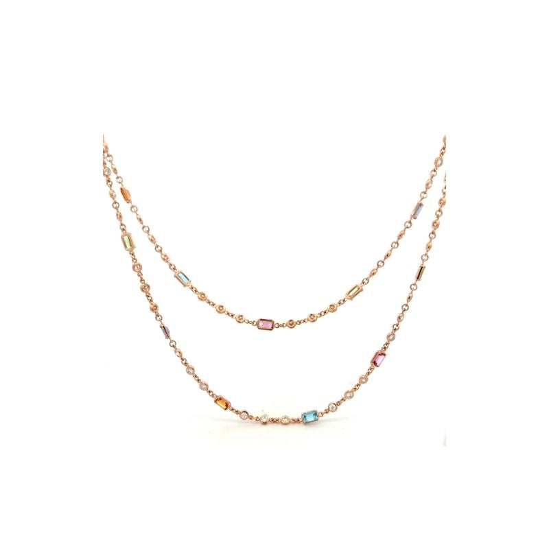 ROBERTO COIN 18K ROSE GOLD DIAMOND B.TOPAZ,PERIDOT.TANZA,CITRIN,TOURMALIN. BTOP-1.65, CITR-1.28,DIA-4.10,PER-1.49,PTOUR-1.24,TAZ-1.47
