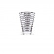 clear crystal small EYE vase w/ridged sides tapered toward bottom.