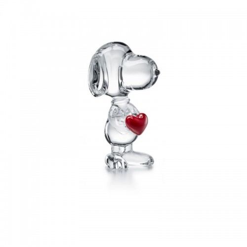 BACCARAT GLASS SNOOPY HEART FIGURE.