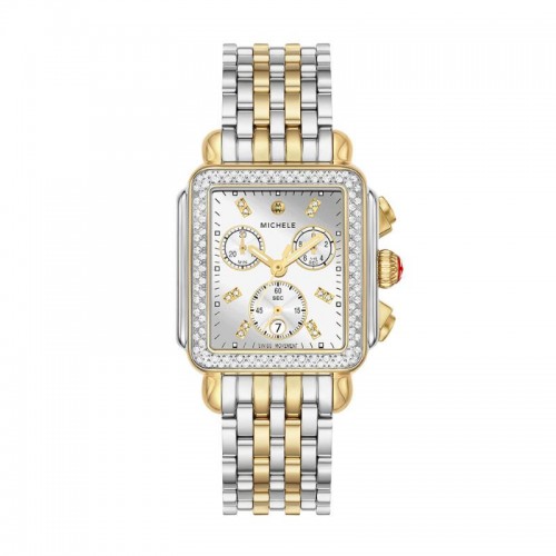 Michele Deco Two-Tone 18K Gold-Plated Diamond Watch