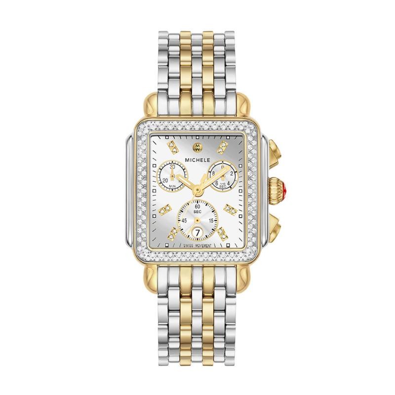 Michele Deco Two-Tone 18K Gold-Plated Diamond Watch