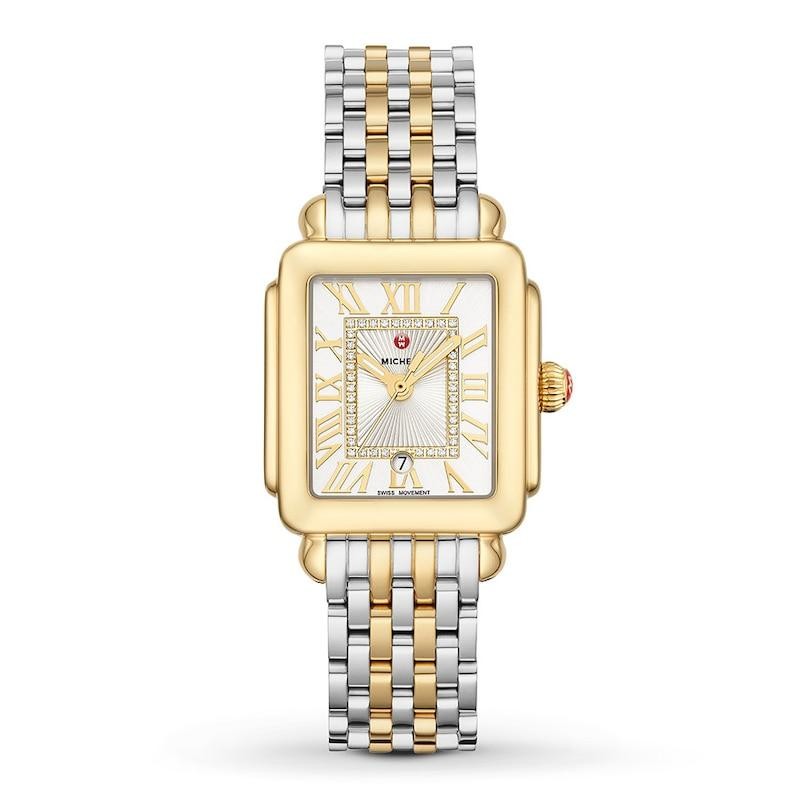 Deco Madison Mid Two-Tone 18K Gold Diamond Dial Watch