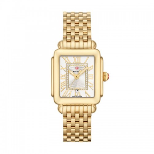 Deco Madison Mid 18K Gold Diamond Dial Watch