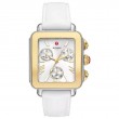 Deco Sport Chronograph Gold-Plated White Silicone Watch