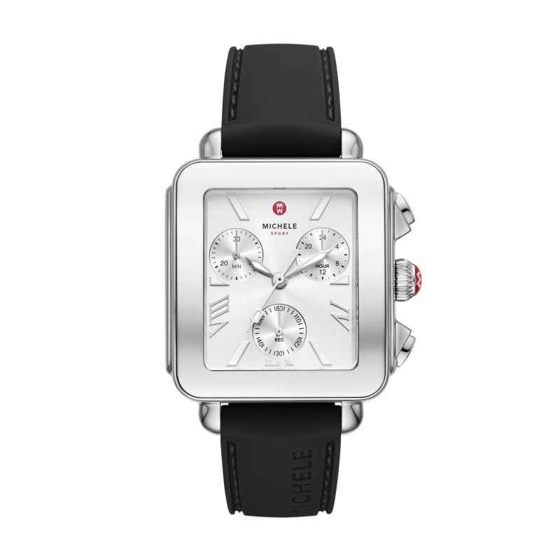 Deco Sport Chronograph Stainless Steel Black Silicone Watch