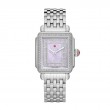 Michele Deco Diamond in Stainless Steel with Lavender Pave Dial