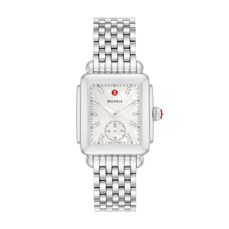 Deco Mid Stainless Steel Watch with MOP and Diamond Dial